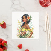 Vintag Style Hawaii Travel Honolulu Hula Girl Serviette (Beispiel)