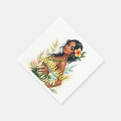 Vintag Style Hawaii Travel Honolulu Hula Girl Serviette (Ecke)