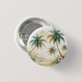 Vintag Style Hawaiian Travel Honolulu Button (Vorne & Hinten)