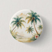 Vintag Style Hawaiian Travel Honolulu Button (Vorderseite)