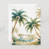 Vintag Style Hawaiian Travel Honolulu Feiertagspostkarte (Vorne/Hinten)