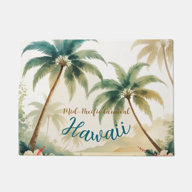 Vintag Style Hawaiian Travel Honolulu Fußmatte (Vorderseite)
