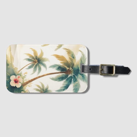Vintag Style Hawaiian Travel Honolulu Gepäckanhänger (Vorderseite (Horizontal))