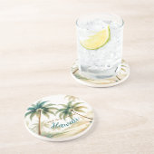 Vintag Style Hawaiian Travel Honolulu Getränkeuntersetzer (Seite)