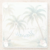 Vintag Style Hawaiian Travel Honolulu Glasuntersetzer (Rückseite)