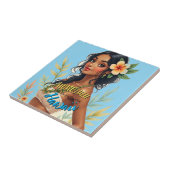 Vintag Style Hawaiian Travel Honolulu Hula Girl Fliese (Seite)