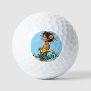 Vintag Style Hawaiian Travel Honolulu Hula Girl Golfball