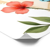 Vintag Style Hawaiian Travel Honolulu Hula Girl Poster (Ecke)