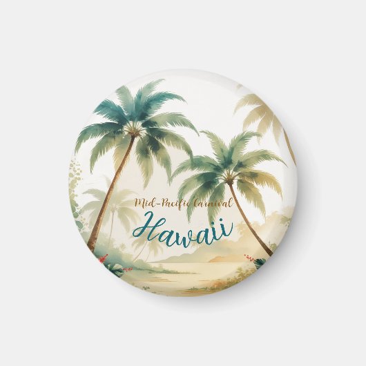 Vintag Style Hawaiian Travel Honolulu Magnet (Vorne)