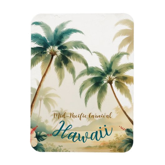 Vintag Style Hawaiian Travel Honolulu Magnet (Vertikal)