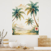 Vintag Style Hawaiian Travel Honolulu Poster (Küche)