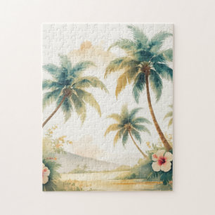 Vintag Style Hawaiian Travel Honolulu Puzzle