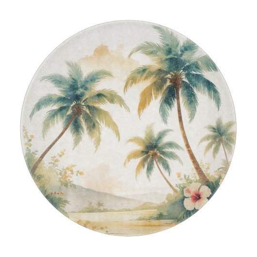 Vintag Style Hawaiian Travel Honolulu Schneidebrett (Vorderseite)