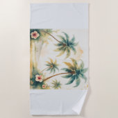 Vintag Style Hawaiian Travel Honolulu Strandtuch (Vorderseite)