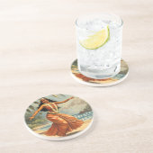 Vintag Style Hawaiian Travel Hula Girl Dancing Getränkeuntersetzer (Seite)