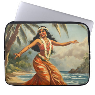 Vintag Style Hawaiian Travel Hula Girl Dancing Laptopschutzhülle
