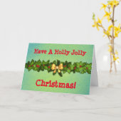 Vintag Style Holly Jolly Weihnachtskarte Karte (Gelbe Blume)