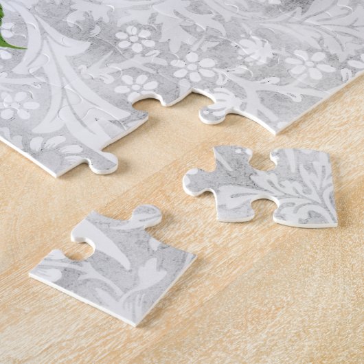 Vintag Style Hollyhock Blume Puzzle (Seite)