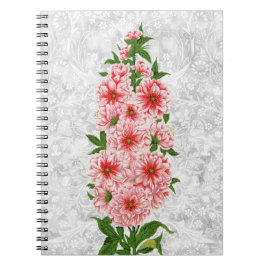 Vintag Style Hollyhock Type Blume Journal Notizblock