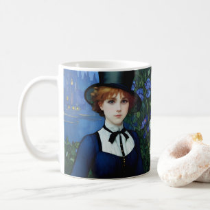 Vintag Style Hübsch Dark Academy Girl Portrait Kaffeetasse
