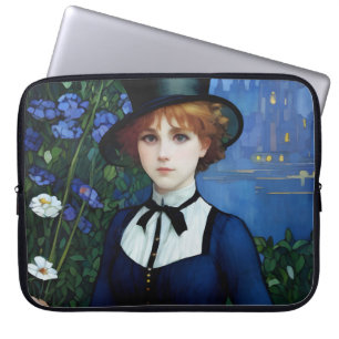 Vintag Style Hübsch Dark Academy Girl Portrait Laptopschutzhülle