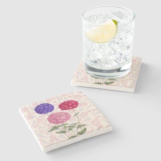 Vintag Style Hydrangea Trio Stone Untersetzer (Seitenansicht)