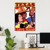 Vintag Style I Liebe Texas Poster (Heimbüro)