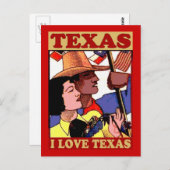 Vintag Style I Liebe Texas Postkarte (Vorne/Hinten)