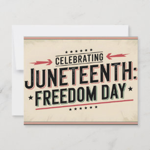 Vintag Style Juneteente Celebration Typografy Feiertagskarte
