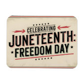 Vintag Style Juneteente Celebration Typografy Magnet (Horizontal)