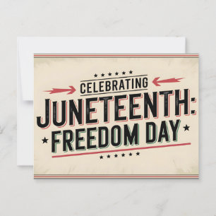 Vintag Style Juneteente Celebration Typografy Postkarte