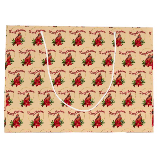 Vintag Style Kardinal Geschenktasche Große Geschenktüte (Rückseite)