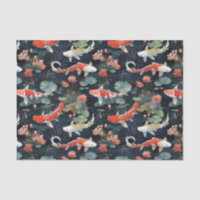 Vintag Style Koi Fish Decoupage