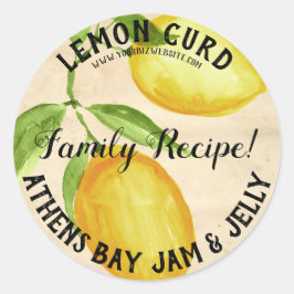 Vintag Style Lemon Curd Product Business Label Runder Aufkleber