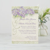 Vintag Style Lilac Hydrangea - Einladung zur Hochz (Stehend Vorderseite)
