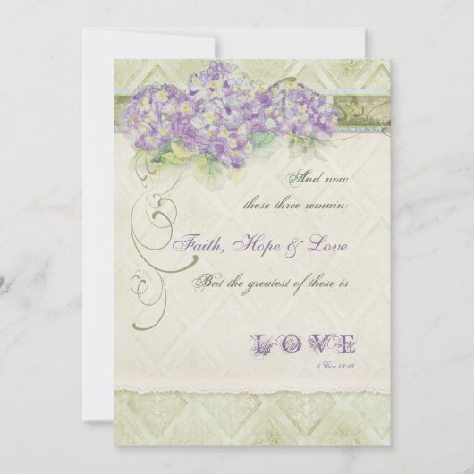 Vintag Style Lilac Hydrangea - Einladung zur Hochz (Vorderseite)