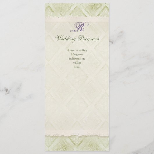 Vintag Style Lilac Hydrangea - Hochzeitsprogramm Programm (Rückseite)