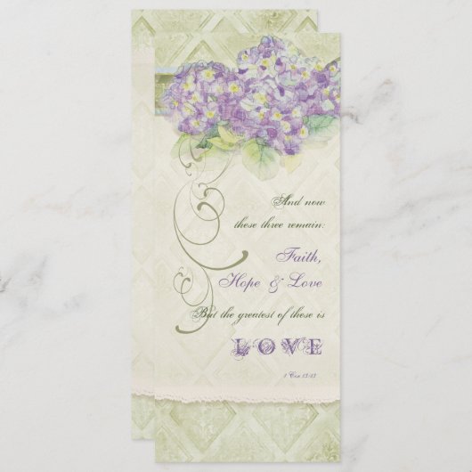Vintag Style Lilac Hydrangea - Hochzeitsprogramm Programm (Vorne/Hinten)