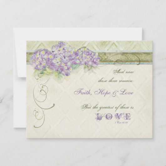 Vintag Style Lilac Hydrangea - UAWG Response Card RSVP Karte (Vorderseite)