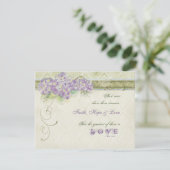 Vintag Style Lilac Hydrangea - UAWG Response Card RSVP Karte (Stehend Vorderseite)