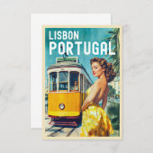 Vintag Style Lissabon Travel Card (Vorne/Hinten)