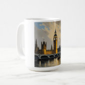 Vintag Style London Travel Big Ben Parliament Kaffeetasse (Vorderseite Links)