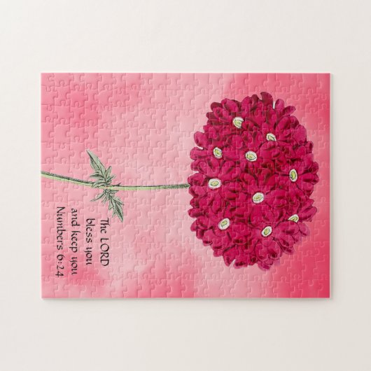 Vintag Style Magenta Hydrangea Faith Puzzle (Horizontal)