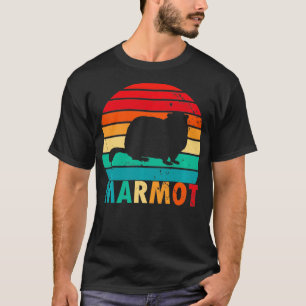 Vintag Style Marmot Silhouet T-Shirt Liebe Tiere G