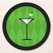 {Vintag Style} { Martini } Runder Pappuntersetzer (Vorderseite)