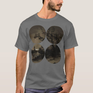 Vintag Style Minimalistische Moonlight Scene Geome T-Shirt