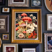 Vintag Style Mushroom Art Poster