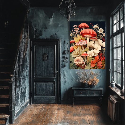 Vintag Style Mushroom Art Poster