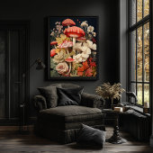 Vintag Style Mushroom Art Poster