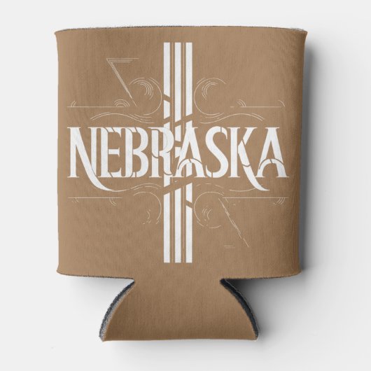 Vintag Style Nebraska Textdesign Dosenkühler (Vorderseite)